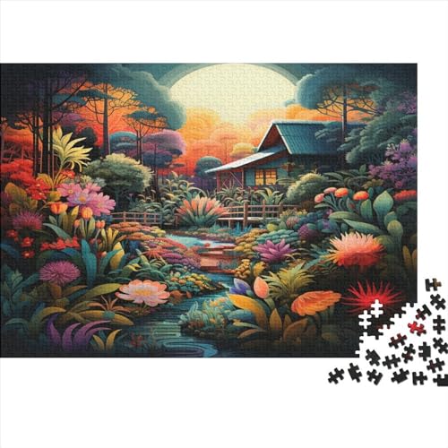 Dschungelhütte Puzzle 1000 Teile Puzzle Für Erwachsene Und Kinder Ab 14 Jahren Puzzel 1000pcs (75x50cm) von BIDLEAHDV