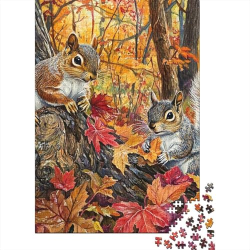 Eichhörnchen Puzzles 1000 Teile Schwer Puzzle Spielzeug Lernspiel Impossible Herausforderung Spielzeug Für Erwachsene Kinder 1000pcs (75x50cm) von BIDLEAHDV