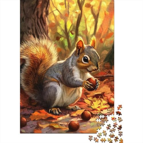Eichhörnchen Puzzles 1000-teilige Schwer Puzzle Spielzeug Lernspiel Impossible Herausforderungsspielzeug Für Erwachsene Kinder 1000pcs (75x50cm) von BIDLEAHDV