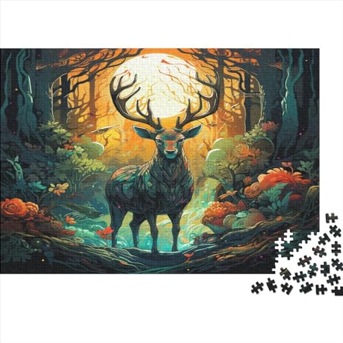 Elch Puzzle 1000 Teile Erwachsene Puzzles Für Erwachsene Klassische Puzzles 1000 Teile Erwachsene Puzzlespiel Schwer Pädagogisches Spielzeug Erwachsene Kinder Puzzel 1000pcs (75x50cm) von BIDLEAHDV