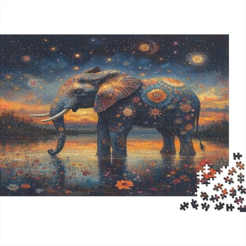Elefant Puzzle 1000 Teile Puzzle Für Erwachsene Und Kinder Ab 14 Jahren Puzzel 1000pcs (75x50cm) von BIDLEAHDV