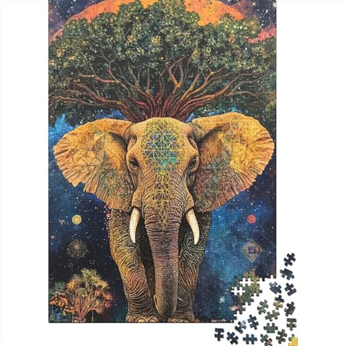 Elephant Puzzle 1000 Teile Schwer Puzzle Spielzeug Lernspiel Impossible Herausforderungsspielzeug Für Erwachsene Und Kinder Ab 12 Jahren 1000pcs (75x50cm) von BIDLEAHDV