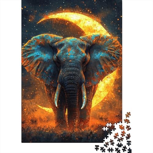 Elephant Puzzle 1000-teilige Schwer Puzzle Spielzeug Pädagogisches Spiel Impossible Herausforderung Spielzeug Für Erwachsene Und Kinder Ab 12 Jahren 1000pcs (75x50cm) von BIDLEAHDV
