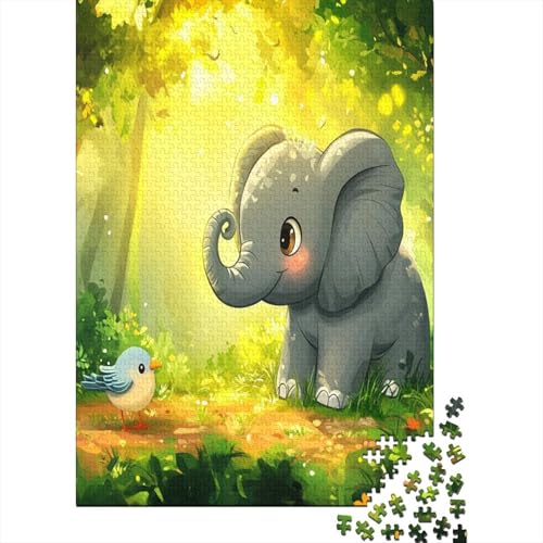Elephant Puzzles 1000-teilige Schwer Puzzle Spielzeug Lernspiel Impossible Herausforderungsspielzeug Für Erwachsene Kinder 1000pcs (75x50cm) von BIDLEAHDV