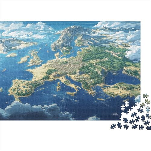 Europäische Karte Puzzle 1000 Teile Puzzle Für Erwachsene Und Kinder Ab 14 Jahren Puzzel 1000pcs (75x50cm) von BIDLEAHDV