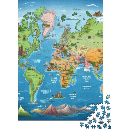 Europakarte Puzzle 1000 Teile Schwer Puzzle Spielzeug Lernspiel Impossible Herausforderung Spielzeug Für Erwachsene Kinder 1000pcs (75x50cm) von BIDLEAHDV