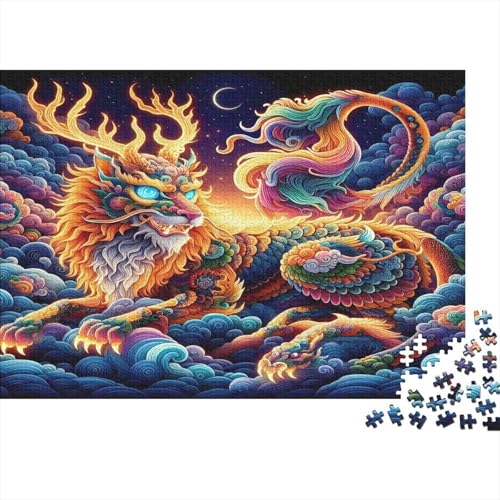 Evil Drache 1000 Stück Puzzles Für Erwachsene Teenager Stress Abbauen Familien-Puzzlespiel Mit Poster in 1000-teiliges Puzzle Kinder Lernspiel Spielzeug Geschenk Puzzel 1000pcs (75x50cm) von BIDLEAHDV