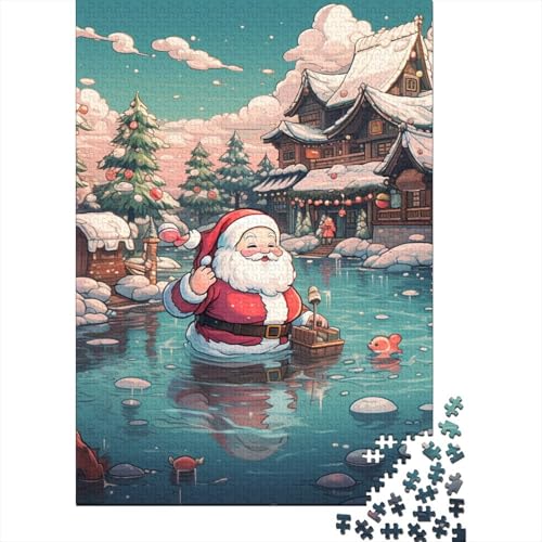 Father Christmas Anime Stil Puzzle 1000-teilige Schwer Puzzle Spielzeug Lernspiel Impossible Herausforderung Spielzeug Für Erwachsene Und Kinder in Bewährter 1000pcs (75x50cm) von BIDLEAHDV