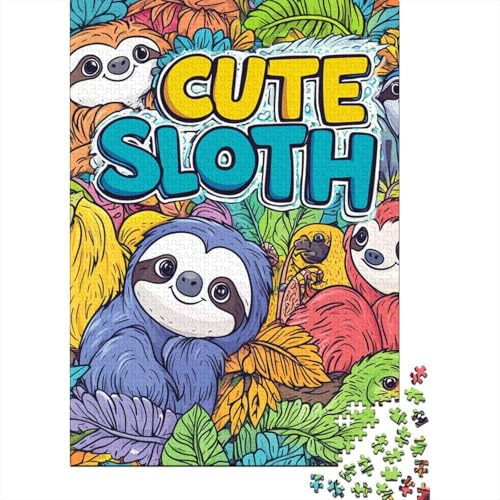 Faultier Puzzles 1000 Teile Schwer Puzzle Spielzeug Lernspiel Impossible Herausforderungsspielzeug Für Erwachsene Und Kinder Ab 14 Jahren 1000pcs (75x50cm) von BIDLEAHDV