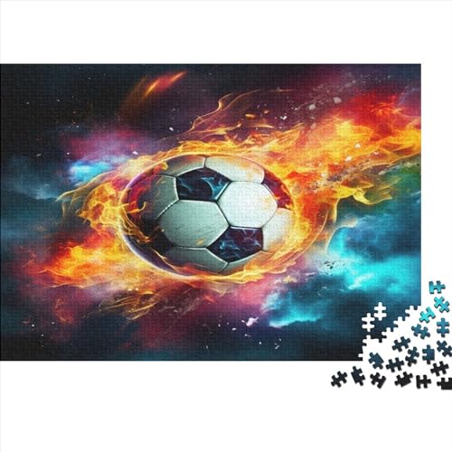 Fiery Fußball Puzzlespiel 1000 Teile Erwachsene -Puzzle 1000 Stück Spiel Puzzles Für Erwachsene Kinder Puzzle Erwachsenen Puzzlespiel Puzzel 1000pcs (75x50cm) von BIDLEAHDV