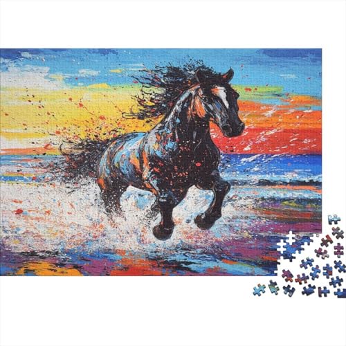Fine Pferd Puzzle 1000 Teile Erwachsene Puzzles Für Erwachsene Klassische Puzzles 1000 Teile Erwachsene Puzzlespiel Schwer Pädagogisches Spielzeug Erwachsene Kinder Puzzel 1000pcs (75x50cm) von BIDLEAHDV