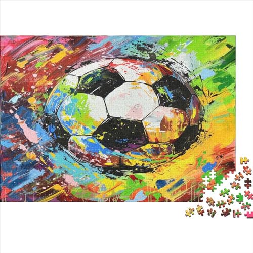 Fußball Pattern Puzzle 1000 Teile Puzzles Für Erwachsene Lernspiel Herausforderungsspielzeug 1000-teilige Puzzlespiel Für Erwachsene Kinder Puzzel 1000pcs (75x50cm) von BIDLEAHDV
