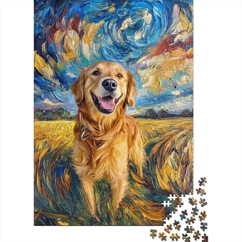 Golden Retriever Puzzle 1000 Teile Schwer Puzzle Spielzeug Lernspiel Impossible Herausforderung Spielzeug Für Erwachsene Und Kinder Ab 12 Jahren 1000pcs (75x50cm) von BIDLEAHDV
