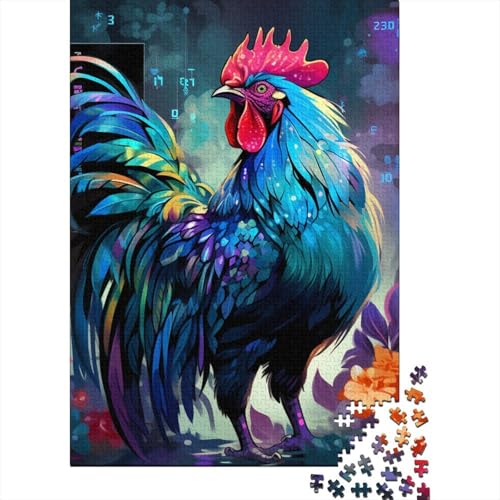 Hähne Puzzle 1000-teilige Schwer Puzzle Spielzeug Lernspiel Impossible Herausforderungsspielzeug Für Erwachsene Und Kinder Ab 14 Jahren 1000pcs (75x50cm) von BIDLEAHDV