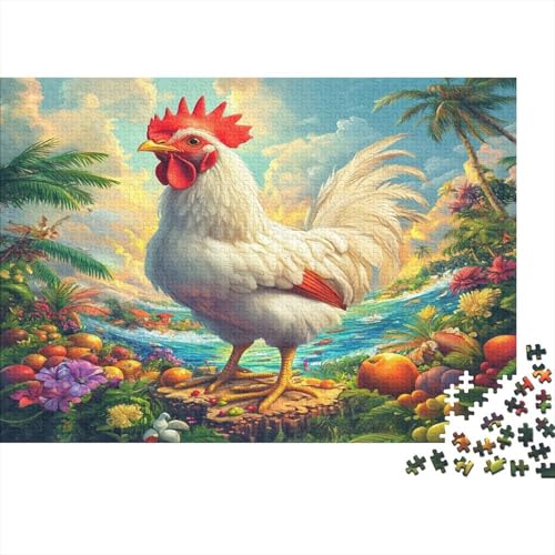 Hahn 1000 Teile,Impossible Puzzle,Geschicklichkeitsspiel Für Die Ganze Familie, Erwachsenen Puzzlespiel Puzzel 1000pcs (75x50cm) von BIDLEAHDV
