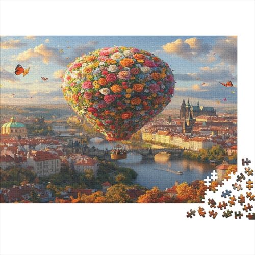 Heißluftballon Puzzle 1000 Teile,für Erwachsene, Impossible Puzzle,farbenfrohes Legespiel,Geschicklichkeitsspiel Für Die Ganze Familie,Erwachsenenpuzzle Puzzel 1000pcs (75x50cm) von BIDLEAHDV