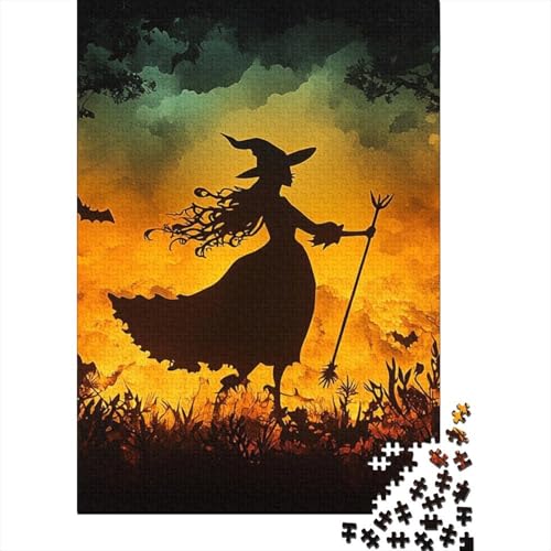 Hexe Puzzle 1000-teilige Schwer Puzzle Spielzeug Lernspiel Impossible Herausforderungsspielzeug Für Erwachsene Und Kinder Ab 14 Jahren 1000pcs (75x50cm) von BIDLEAHDV