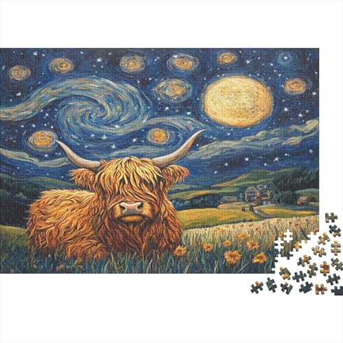 Hochlandrinder Puzzle 1000 Teile Puzzle Für Erwachsene Und Kinder Ab 14 Jahren Puzzel 1000pcs (75x50cm) von BIDLEAHDV
