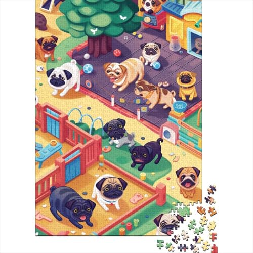 Hund Puzzle 1000 Teile Schwer Puzzle Spielzeug Lernspiel Impossible Herausforderung Spielzeug Für Erwachsene Kinder 1000pcs (75x50cm) von BIDLEAHDV