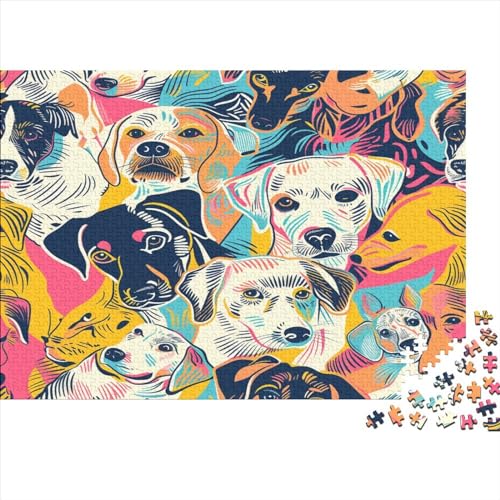 Hund4 1000 Teile, Impossible Puzzle,Geschicklichkeitsspiel Für Die Ganze Familie, Erwachsenenpuzzle Ab 14 Jahren Puzzel 1000pcs (75x50cm) von BIDLEAHDV
