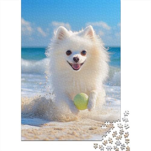 Japanese Spitz Puzzle 1000-teilige Schwer Puzzle Spielzeug Lernspiel Impossible Herausforderung Spielzeug Für Erwachsene Und Kinder Ab 14 Jahren 1000pcs (75x50cm) von BIDLEAHDV