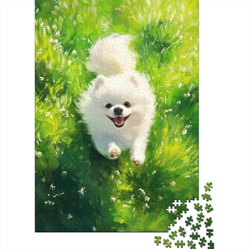 Japanese Spitz Puzzle 1000-teilige Schwer Puzzle Spielzeug Lernspiel Impossible Herausforderungsspielzeug Für Erwachsene Und Kinder Ab 12 Jahren 1000pcs (75x50cm) von BIDLEAHDV