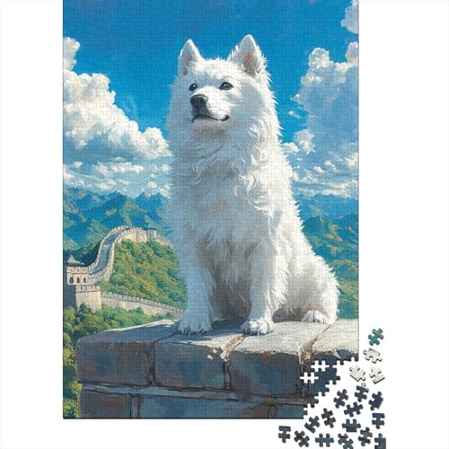 Japanese Spitz Puzzle 1000-teilige Schwer Puzzle Spielzeug Lernspiel Impossible Herausforderungsspielzeug Für Erwachsene Und Kinder in Bewährter 1000pcs (75x50cm) von BIDLEAHDV