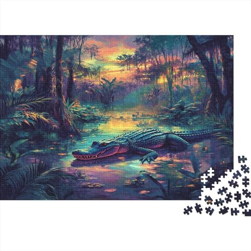 Krokodil Puzzle 1000 Teile Puzzle Für Erwachsene Und Kinder Ab 14 Jahren Puzzel 1000pcs (75x50cm) von BIDLEAHDV