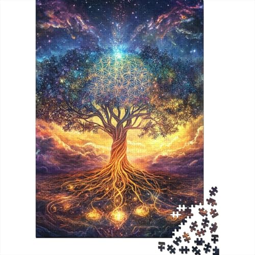 Lebensbaum Puzzle 1000 Teile Schwer Puzzle Spielzeug Lernspiel Impossible Herausforderungsspielzeug Für Erwachsene Und Kinder Ab 14 Jahren 1000pcs (75x50cm) von BIDLEAHDV