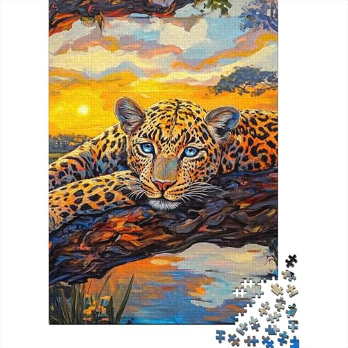 Leopard Puzzle 1000 Teile Schwer Puzzle Spielzeug Lernspiel Impossible Herausforderungsspielzeug Für Erwachsene Und Kinder Ab 12 Jahren 1000pcs (75x50cm) von BIDLEAHDV
