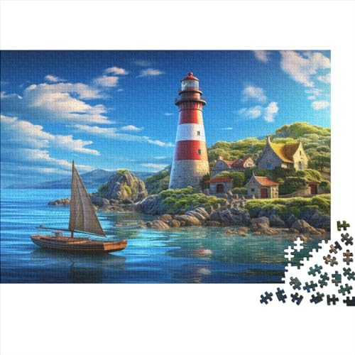 Leuchtturm an der Küstes Puzzle 1000 Teile Puzzles Für Erwachsene Klassische Puzzles 1000 Teile Erwachsene Puzzlespiel Erwachsene 1000 Teile Erwachsenen Puzzlespiel Puzzel 1000pcs (75x50cm) von BIDLEAHDV
