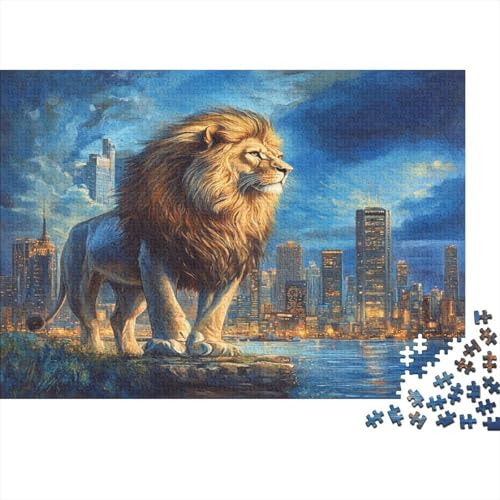 Löwe 1000 Stück Puzzles Für Erwachsene Teenager Stress Abbauen Familien-Puzzlespiel 1000-teiliges Puzzle Kinder Lernspiel Spielzeug Geschenk Puzzel 1000pcs (75x50cm) von BIDLEAHDV