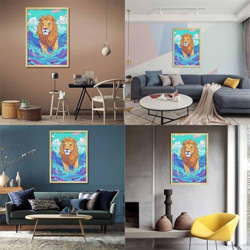 Löwe Puzzle 1000-teilige Schwer Puzzle Spielzeug Lernspiel Impossible Herausforderungsspielzeug Für Erwachsene Und Kinder Ab 14 Jahren 1000pcs (75x50cm) von BIDLEAHDV