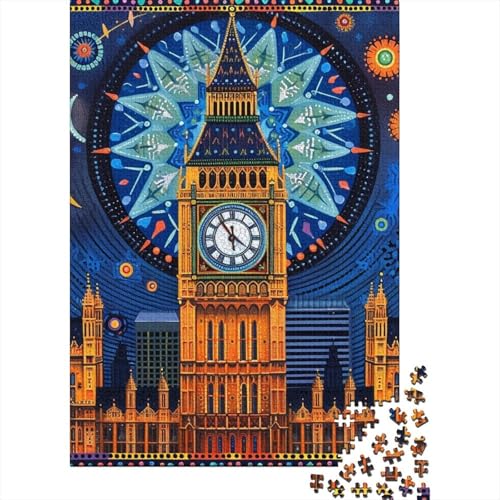 London Puzzle 1000-teilige Schwer Puzzle Spielzeug Lernspiel Impossible Herausforderungsspielzeug Für Erwachsene Kinder 1000pcs (75x50cm) von BIDLEAHDV