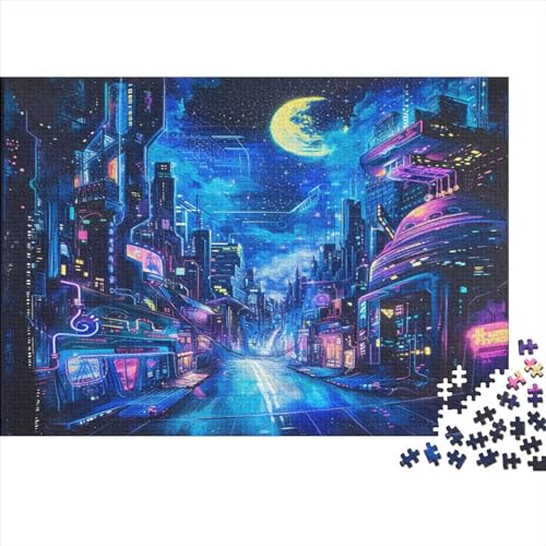 Nachtansicht 1000 Stück Puzzles Für Erwachsene Teenager Stress Abbauen Familien-Puzzlespiel Mit Poster in 1000-teiliges Puzzle Kinder Lernspiel Spielzeug Geschenk Puzzel 1000pcs (75x50cm) von BIDLEAHDV