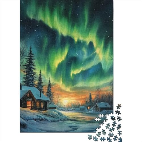 Nördliche Lichter Puzzle 1000 Teile Schwer Puzzle Spielzeug Lernspiel Impossible Herausforderung Spielzeug Für Erwachsene Und Kinder Ab 12 Jahren 1000pcs (75x50cm) von BIDLEAHDV