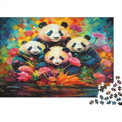 Ölgemälde Panda 1000 Teile Puzzle Für Erwachsene, Hochwertige Recycelbare MateriAußerirdische Und Druck Puzzlespiel, Familienspiel, Geschenk Für Liebhaber Oder Freunde Puzzel 1000pcs (75x50cm) von BIDLEAHDV