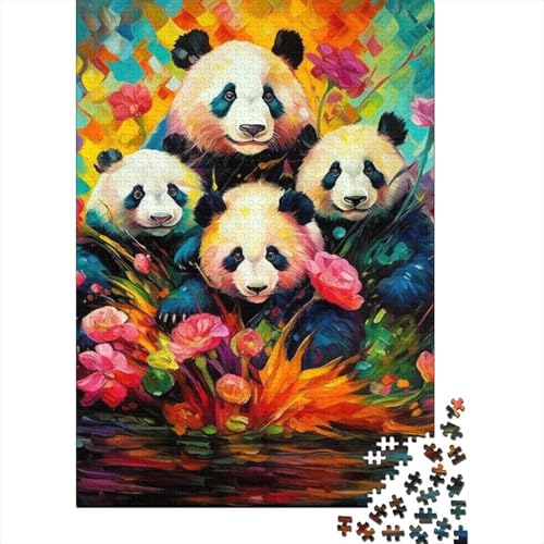 Ölmalerei Panda Puzzle 1000 Teile Schwer Puzzle Spielzeug Pädagogisches Spiel Impossible Herausforderung Spielzeug Für Erwachsene Und Kinder Ab 14 Jahren 1000pcs (75x50cm) von BIDLEAHDV