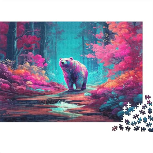 Oil Painting Bär Puzzle 1000 Teile Puzzle Für Erwachsene Und Kinder Ab 14 Jahren Puzzel 1000pcs (75x50cm) von BIDLEAHDV