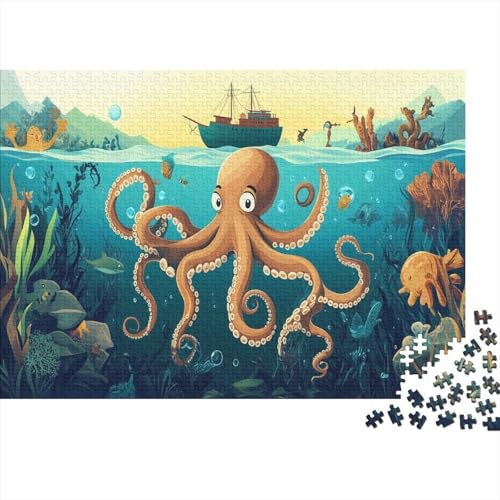 Oktopus Puzzle 1000 Teile Erwachsener Kniffel Spaß Für Die Ganze Familie - Abwechslungsreiche 1000 Puzzleteilige Motive Puzzlespiel Erwachsene, Puzzel 1000pcs (75x50cm) von BIDLEAHDV