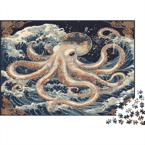 Oktopus Puzzlespiel 1000 Teile Erwachsene -Puzzle 1000 Stück Spiel Puzzles Für Erwachsene Kinder Puzzle Erwachsenen Puzzlespiel Puzzel 1000pcs (75x50cm) von BIDLEAHDV