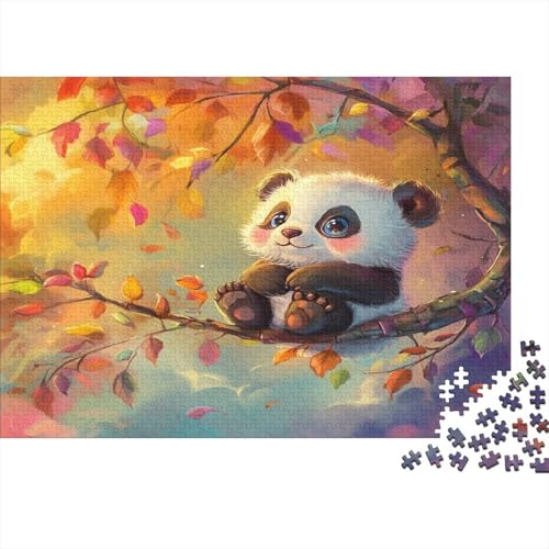 Panda Puzzle 1000 Teile,für Erwachsene, Impossible Puzzle,farbenfrohes Legespiel,Geschicklichkeitsspiel Für Die Ganze Familie,Erwachsenenpuzzle Puzzel 1000pcs (75x50cm) von BIDLEAHDV