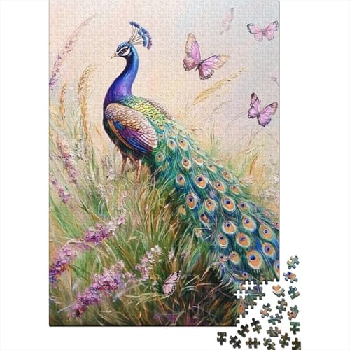 Pfau Puzzle 1000-teilige Schwer Puzzle Spielzeug Pädagogisches Spiel Impossible Herausforderungsspielzeug Für Erwachsene Und Kinder Ab 12 Jahren 1000pcs (75x50cm) von BIDLEAHDV