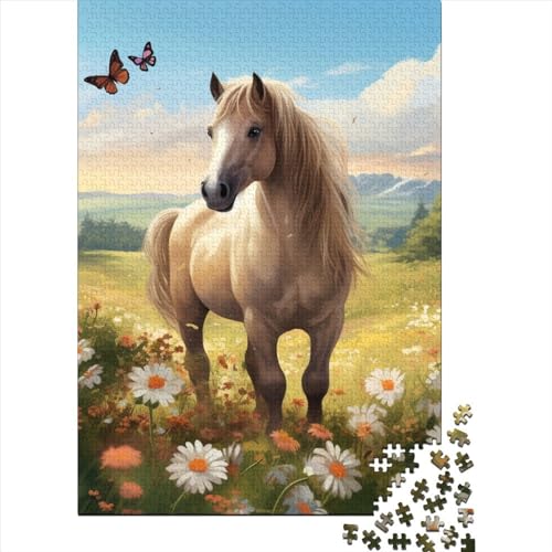 Pferd Puzzle 1000 Teile Schwer Puzzle Spielzeug Lernspiel Impossible Herausforderungsspielzeug Für Erwachsene Und Kinder Ab 12 Jahren 1000pcs (75x50cm) von BIDLEAHDV