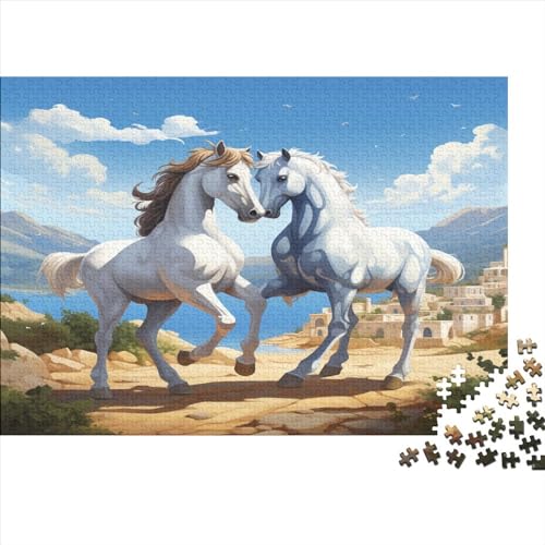 Pferd Puzzlespiel 1000 Teile Erwachsene -Puzzle 1000 Stück Spiel Puzzles Für Erwachsene Kinder Puzzle Erwachsenen Puzzlespiel Puzzel 1000pcs (75x50cm) von BIDLEAHDV