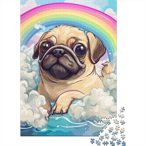 Pug Puzzles 1000 Teile Schwer Puzzle Spielzeug Lernspiel Impossible Herausforderungsspielzeug Für Erwachsene Und Kinder Ab 14 Jahren 1000pcs (75x50cm) von BIDLEAHDV