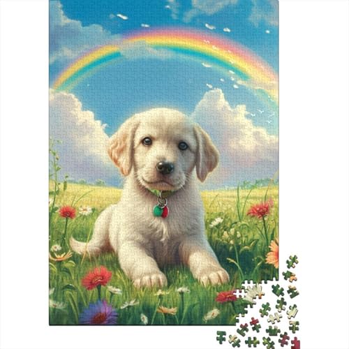 Regenbogen Hund Puzzle 1000 Teile Schwer Puzzle Spielzeug Lernspiel Impossible Herausforderung Spielzeug Für Erwachsene Kinder 1000pcs (75x50cm) von BIDLEAHDV