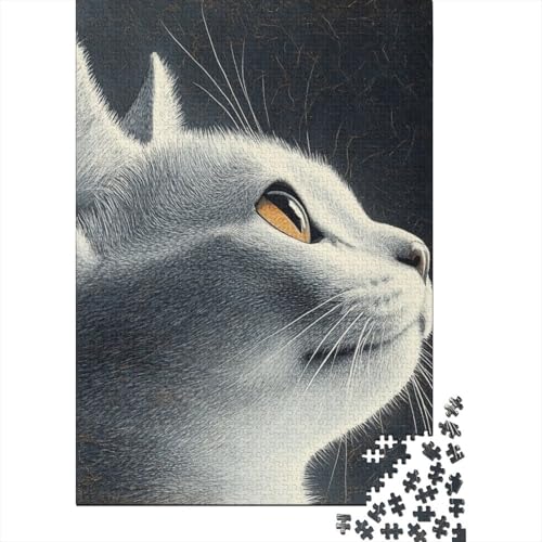 Russian Blue Puzzle 1000-teilige Schwer Puzzle Spielzeug Lernspiel Impossible Herausforderungsspielzeug Für Erwachsene Und Kinder Ab 14 Jahren 1000pcs (75x50cm) von BIDLEAHDV