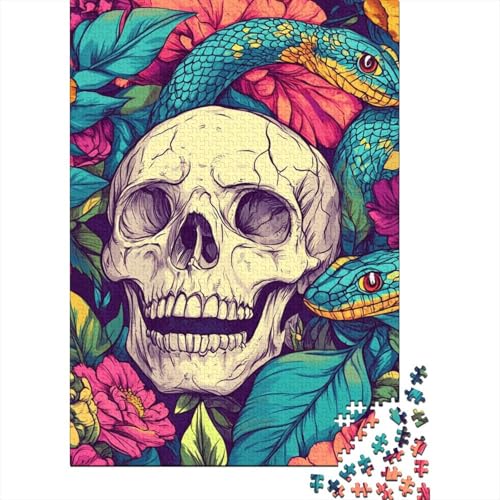 Schädel Puzzle 1000 Teile Schwer Puzzle Spielzeug Lernspiel Impossible Herausforderungsspielzeug Für Erwachsene Und Kinder Ab 14 Jahren 1000pcs (75x50cm) von BIDLEAHDV