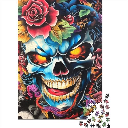 Schädel Puzzles 1000 Teile Schwer Puzzle Spielzeug Lernspiel Impossible Herausforderungsspielzeug Für Erwachsene Und Kinder Ab 14 Jahren 1000pcs (75x50cm) von BIDLEAHDV
